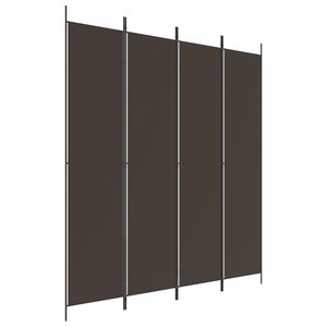 vidaXL Cloison de séparation 4 panneaux Marron 200x220 cm Tissu