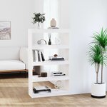 vidaXL Bibliothèque/Séparateur de pièce Blanc 80x30x135 5cm Pin massif