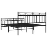 vidaXL Cadre de lit métal sans matelas avec pied de lit noir 135x190cm