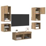 vidaXL Meubles TV muraux 8 Pièces Chêne artisanal Bois d'ingénierie