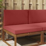 vidaXL Coussin de canapé d'extérieur 2 Pièces Bordeaux Polyester