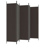 vidaXL Cloison de séparation 6 panneaux Marron 300x200 cm Tissu
