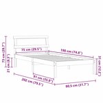 vidaXL Cadre de lit avec tête de lit Marron 75 x 190 cm Pin massif