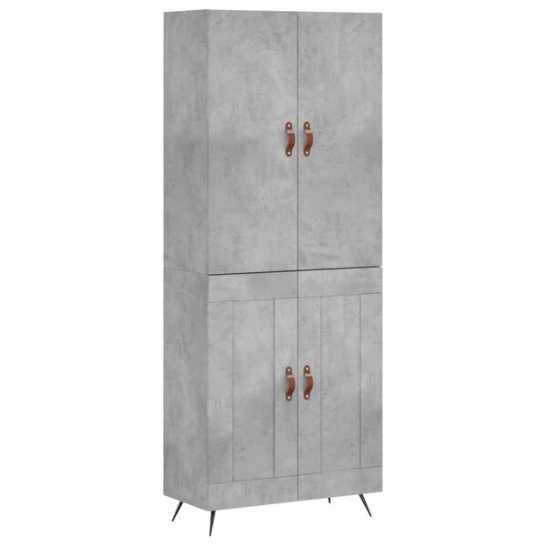 vidaXL Buffet haut Gris béton 69 5x34x180 cm Bois d'ingénierie