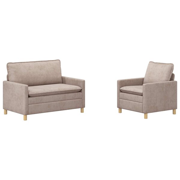 vidaXL Ensemble de Canapés 2 Pièces Beige Polyester