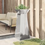 vidaXL Poteau de jardin avec bol 40x40x100 cm en acier galvanisé.