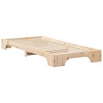 vidaXL Cadre de lit surélevé avec stockage Marron Bois massif en pin