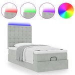 vidaXL Cadre de lit ottoman et matelas gris clair 100x200 cm velours
