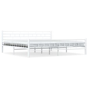 vidaXL Cadre de lit sans matelas blanc métal 180x200 cm