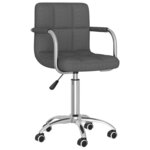vidaXL Chaise pivotante de bureau Gris foncé Tissu