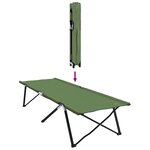 vidaXL Lits de soleil pliants avec sacs de transport 2 Pièces Vert armée 600D Tissu Oxford