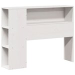 vidaXL Lit bibliothèque sans matelas blanc 90x200cm bois de pin massif