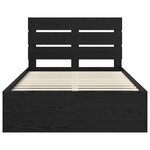 vidaXL Cadre de lit Noir 135 x 190 cm Bois de pin massif
