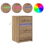 vidaXL Cabinet de chevet avec tiroir Chêne artisanal 38 x 34 x 61 cm