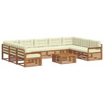 vidaXL Ensemble de canapés d'extérieur 10 pc Naturel et Crème
