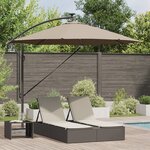 vidaXL Parasol banane à mât déporté Taupe 294 x 294 x 248 cm