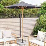 vidaXL Parasol de jardin Ø 217 x 230 cm Bambou Rond Gris foncé