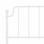 vidaXL Cadre de lit métal avec tête de lit/pied de lit blanc 135x190cm