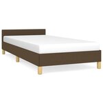vidaXL Cadre de lit avec tête de lit Marron foncé 80x200 cm Tissu