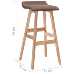 vidaXL Tabourets de bar lot de 2 taupe tissu