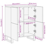 vidaXL Buffet 60x34x75 cm bois d'acacia massif