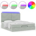 VidaXL Cadre de lit ottoman et matelas gris clair 180x200cm velours