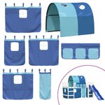 vidaXL Lit mezzanine enfants avec tunnel sans matelas bleu 90x200 cm