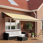 vidaXL Toile de rechange pour auvent Jaune et blanc 450 × 300 cm