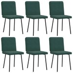 vidaXL Chaises à manger lot de 6 vert foncé velours