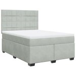 vidaXL Sommier à lattes de lit et matelas Gris clair 140x190cm Velours