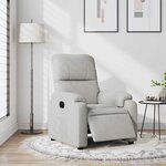vidaXL Fauteuil inclinable électrique gris clair tissu microfibre