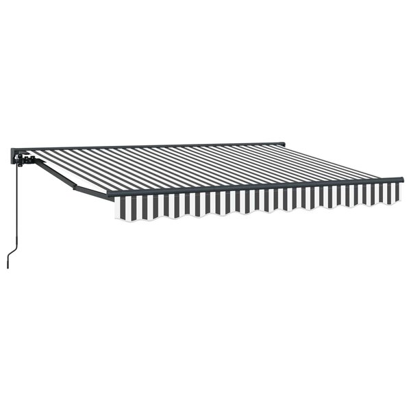 vidaXL Auvent rétractable manuel Anthracite et blanc 2 5 x 2 m