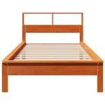 vidaXL Lit bibliothèque sans matelas cire marron 100x200 cm pin massif