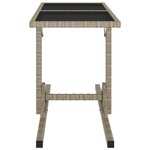 vidaXL Table de jardin Beige 110x53x72 cm Verre et résine tressée
