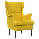 vidaXL Fauteuil Jaune Velours