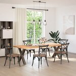 vidaXL Pieds de table à manger en forme de X  2 pièces  acier naturel  80 x (72-73) cm