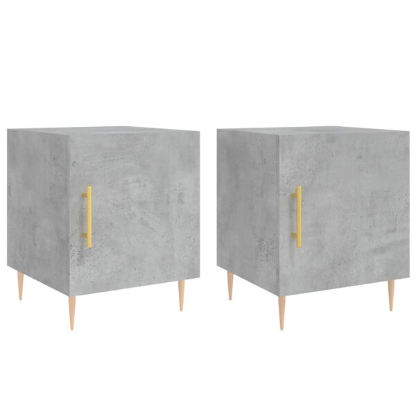 vidaXL Tables de chevet 2 Pièces gris béton 40x40x50 cm bois d’ingénierie