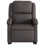 vidaXL Fauteuil inclinable électrique marron foncé cuir véritable