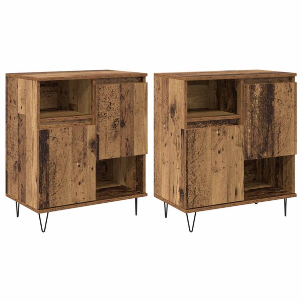 vidaXL Buffet 2 Pièces Bois ancien 60 x 35 x 70 cm