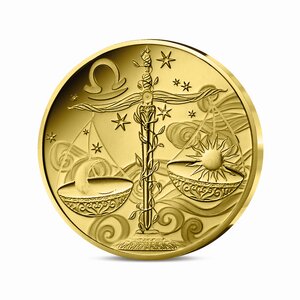 Signes astros - Balance Monnaie de 5€ 1/2g or