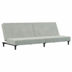 vidaXL Canapé-lit à 2 places avec repose-pied gris clair velours