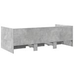 vidaXL Lit de jour et tiroirs gris béton 100x200 cm bois d'ingénierie