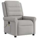vidaXL Fauteuil de massage inclinable électrique gris nuage tissu