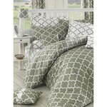 Parure de lit - housse de couette 220 x 240 + 2 taies d'oreiller 60 x 60 coton renforcé - Gris