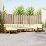 vidaXL Ensemble de canapés d'extérieur 7 pc Naturel et Crème