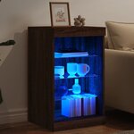 vidaXL Buffet avec lumières LED chêne marron 41x37x67 cm