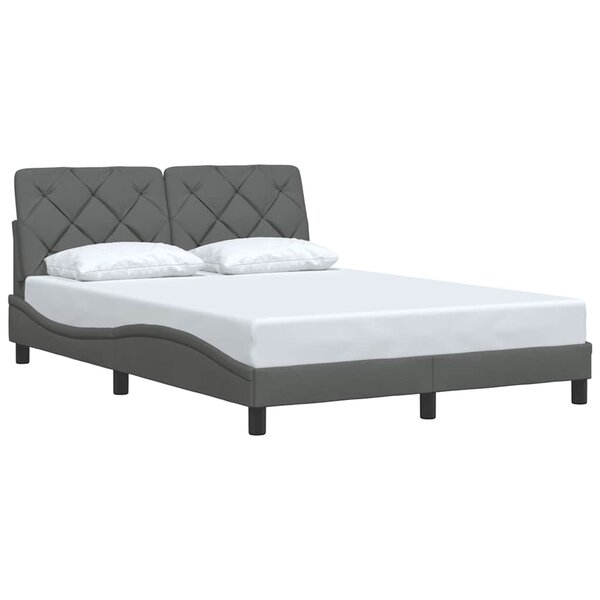 vidaXL Cadre de lit sans matelas gris foncé 140x200 cm tissu