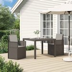 vidaXL Chaises de jardin salle à manger 2 Pièces Gris clair PP