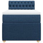 vidaXL Sommier à lattes de lit avec matelas Bleu 90x190 cm Tissu