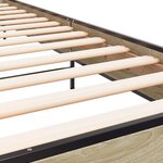 vidaXL Cadre de lit chêne sonoma 90x190 cm bois d'ingénierie et métal